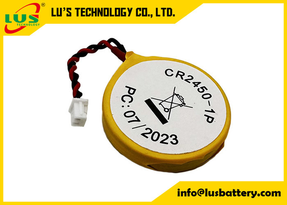 Hi-Capacidade Equivalente A IEC CR2450 CMOS Bateria CR 2450 BIOS Bateria de botão com cabo e conector para PCB