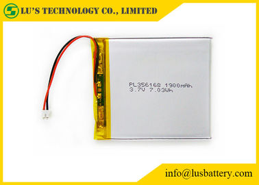 LP356168 3,7 bateria recarregável PL356368 do lipo da bateria da bateria 3,7 V 1900mah de Lipo do volt com fios/conector