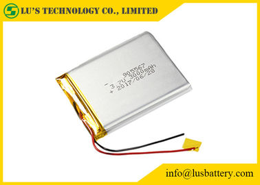 A bateria recarregável 3000mah 3.7V do polímero do lítio da bateria lp905567 de LiPo personalizou terminais