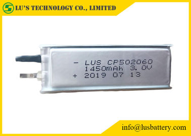 Baterias finas preliminares da bateria de lítio da pilha ultra fina de Cp502060 3.0V 1450mAh