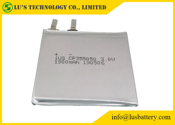 Bateria de lítio lisa de Cp355050 3.0v 1900mah para soluções de IOT
