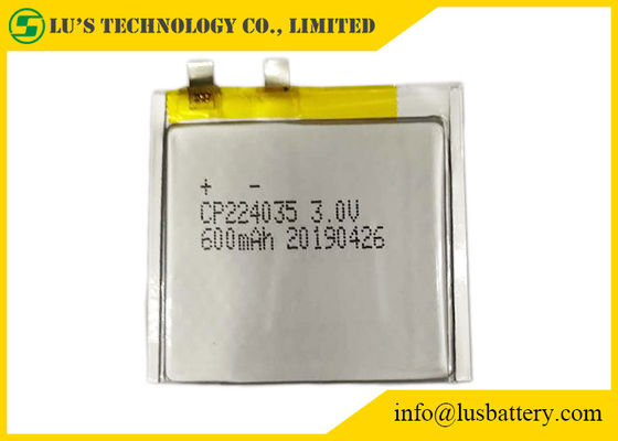 550mah bateria de lítio fina ultra magro da bateria CP224035 3.0V para sistemas de alarme
