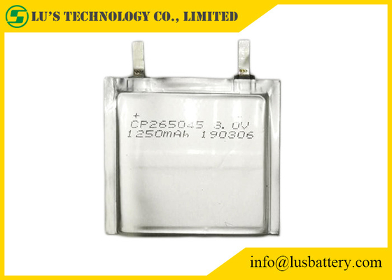 A bateria de lítio LiMnO2 preliminar macia CP265045 1250mah personalizou terminais