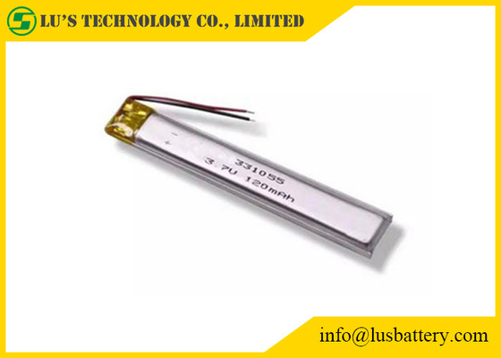 Limno2 bateria prismático LP331055 3.7v 120mah do polímero do lítio do tamanho 331055
