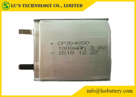 Pilha magro descartável ultra fina do malote das baterias CP304050 3.0V 1000mAh do RFID Li-MnO2
