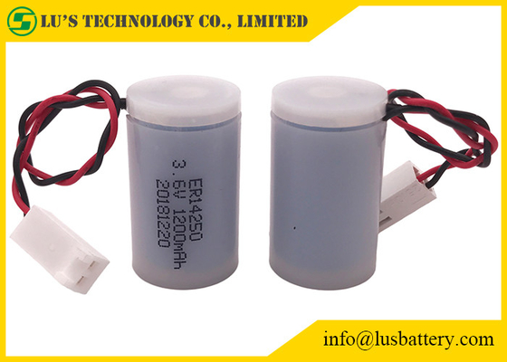 batteirs do tamanho ER14250 3,6 V 1200mah lisocl2 das baterias 1/2AA com capa de plástico para medir