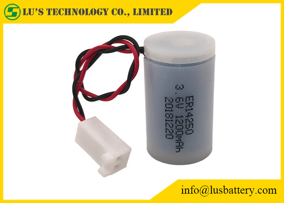 Bateria de lítio ER14250 de 1/2AA 1200mah com a capa de plástico e o conector personalizados