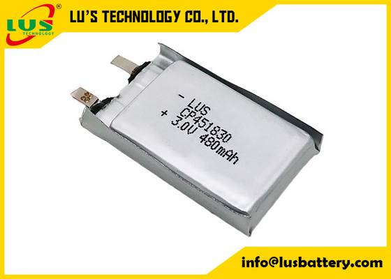bateria de íon de lítio fina flexível 3V da bateria CP451830 do manganês do lítio do empacotamento 480mah