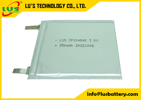 Pilha fina flexível preliminar de pouco peso CP104848 das baterias de lítio 3.0V para o sistema de faturamento