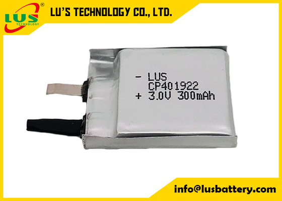 Bateria Limno2 ultra magro preliminar da bateria de lítio de CP401922 3.0V 300mah