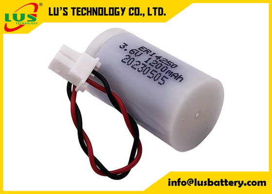 Bateria não recarregável de cloreto de tionila de lítio (Li-SOCl2) ER14250 1/2 tamanho AA 3,6 V 1200mAh com caixa à prova d'água