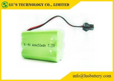 baterias recarregáveis do hidruro do metal do níquel de 7.2V 650mah AAA com PVC verde