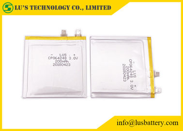 Bateria de lítio de pouco peso CP064248 de 200mAh 3,0 V para o cartão de banco