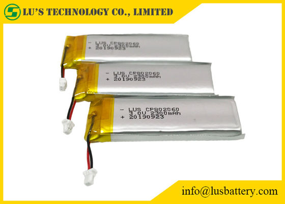 Bateria de lítio recarregável prismático de CP802060 3V 2300mah