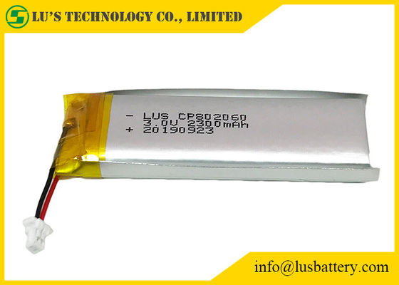 Bateria CP802060 do polímero do saco 3.0V 2300mah LiMnO2 da folha