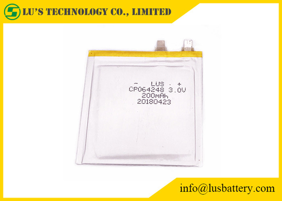 bateria ultra fina do conector Limno2 da pilha RFID CP064248 Cutomized de 3.0V 200mah