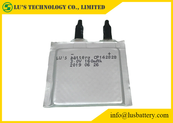 LiMnO2 a bateria flexível não recarregável 160mah CP142828 embalou brandamente