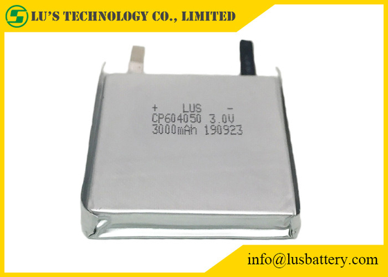 Bateria de lítio descartável flexível CP604050 do RFID 3V 3000mah