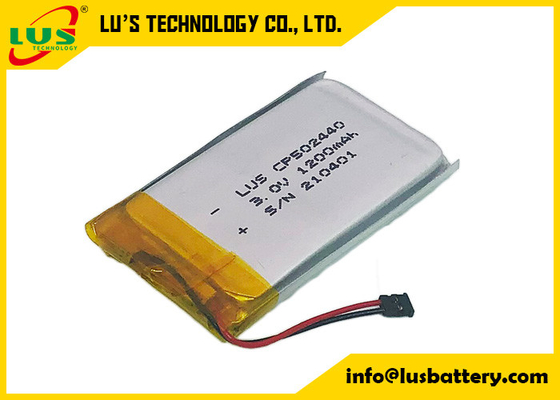 Baterias Ultrathin da pilha 1200mah Li MnO2 do malote do lítio de CP502440 3.0V