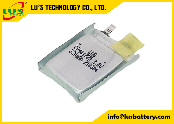 Bateria CP401725 fina para o volt esperto rastreável 320 Mah Flexible Lithium Manganese da etiqueta 3,0