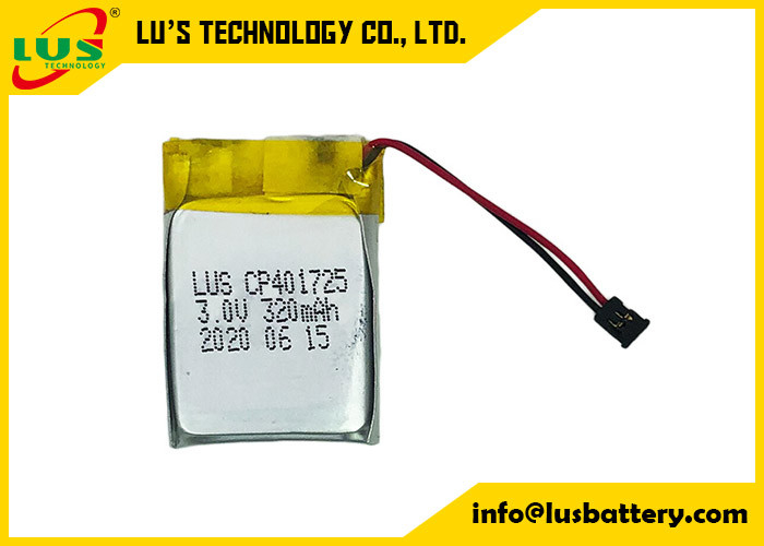 Bateria CP401725 fina para o volt esperto rastreável 320 Mah Flexible Lithium Manganese da etiqueta 3,0