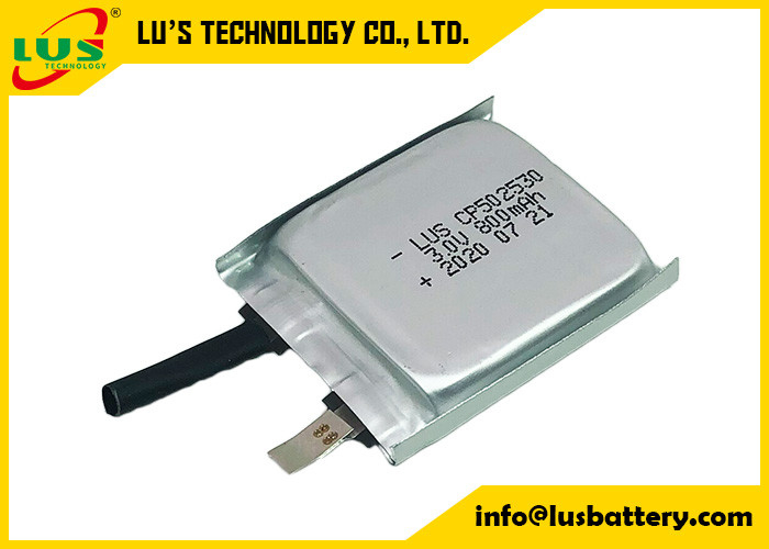 Limno2 lítio liso ultra fino Ion Battery Non Rechargeable Type da bateria CP502530 3V 800mAh