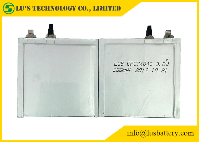 A pilha CP074848 do malote dilui ultra a bateria 200mah 3,0 volts para a prateleira eletrônica Lables