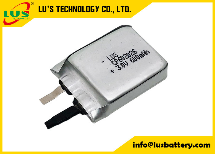 Bateria de lítio não recarregável ultra fina de LiMnO2 3.0v CP602026 600mah para a etiqueta ativa do RFID
