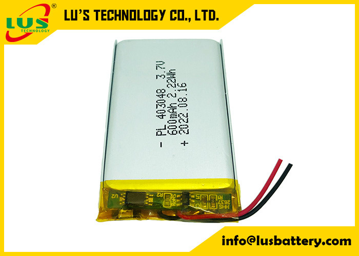 Bateria de polímero de lítio LP403048 3,7 V 600 mAh bateria de íons de lítio para dispositivo inteligente