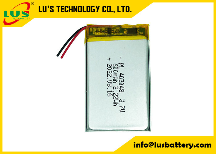 Bateria de polímero de lítio LP403048 3,7 V 600 mAh bateria de íons de lítio para dispositivo inteligente