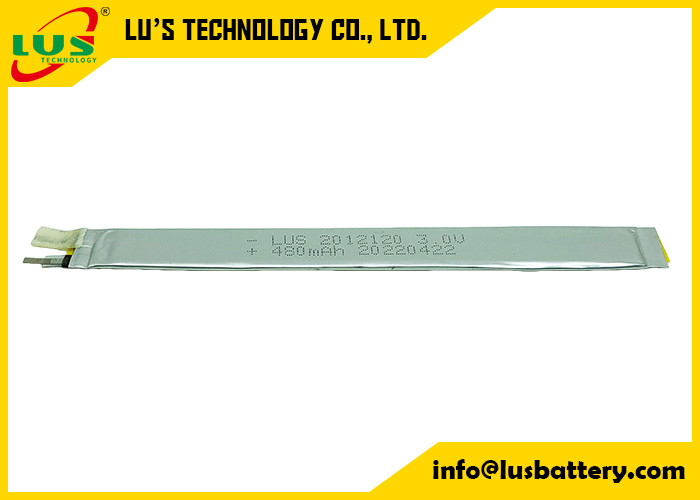 Super Narrow Li Po Cell não recarregável CP2012120 480 mah bateria primária de lítio 3 volts