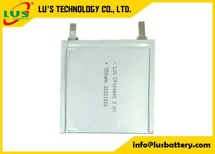 Pilha fina flexível preliminar de pouco peso CP104848 das baterias de lítio 3.0V para o sistema de faturamento