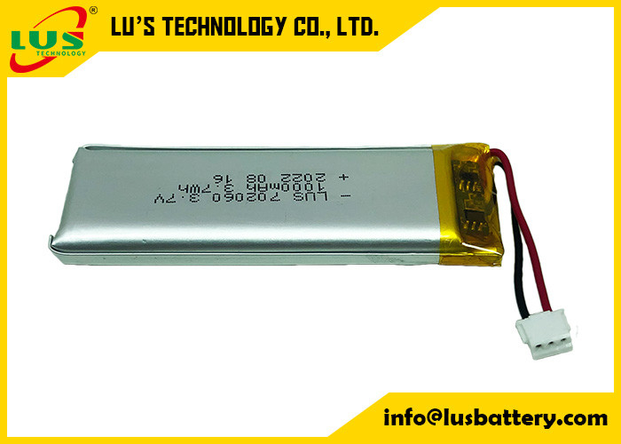 LP702060 Li Ion Polymer Rechargeable Battery 3.7V 1 Ah com o PCM para o projeto esperto