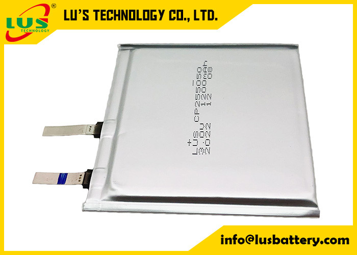 Bateria do polímero LiMnO2 da bateria de lítio do filme fino de CP255050 3.0V 1200mAh para dispositivos médicos