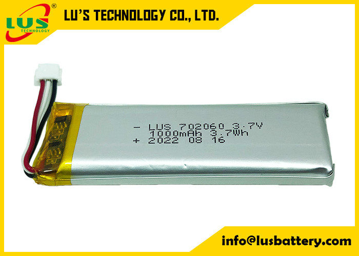 Bateria de LiPoly da bateria do polímero do lítio de PL702060 3.7V 1000mA para Mini Printer Handheld