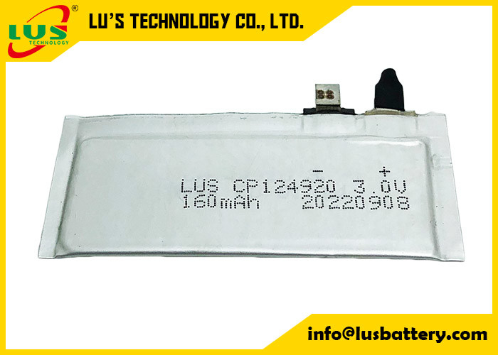 Bateria macia ultra fina do dióxido do manganês do lítio da bateria de Li Mno 2 do bloco de CP144920 150mah 3v