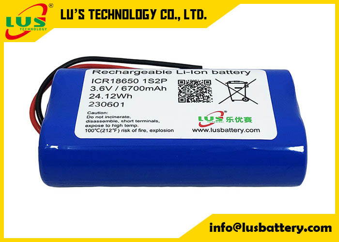 Lítio Ion Rechargeable Battery Pack do bloco 3.6V 6700mAh da bateria ICR18650 18650 3350mah 6700mah
