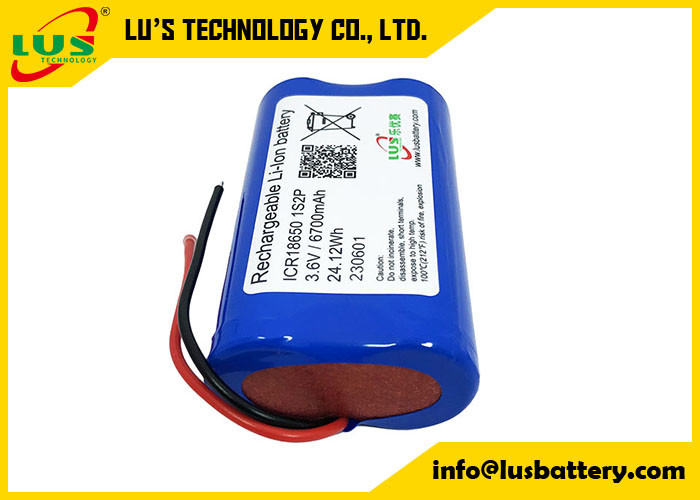 Lítio Ion Rechargeable Battery Pack do bloco 3.6V 6700mAh da bateria ICR18650 18650 3350mah 6700mah