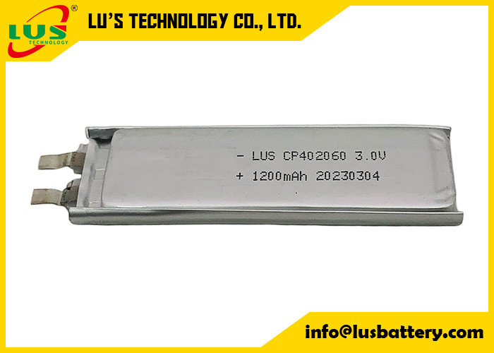 Pilha CP402060 do malote Limno2 3,0 volts 1200mah para a bateria do CMOS com 10 anos de vida útil