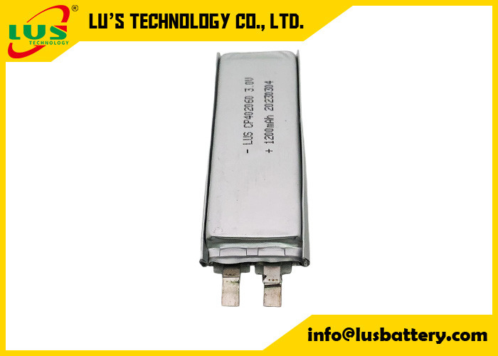 Pilha CP402060 do malote Limno2 3,0 volts 1200mah para a bateria do CMOS com 10 anos de vida útil