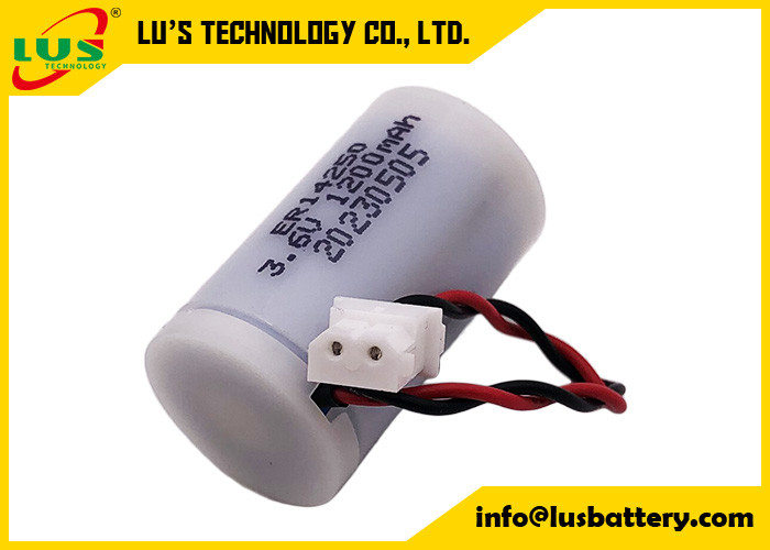 Bateria não recarregável de cloreto de tionila de lítio (Li-SOCl2) ER14250 1/2 tamanho AA 3,6 V 1200mAh com caixa à prova d'água