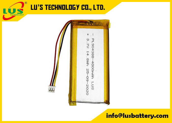 Bateria de lítio polímero 3,7V 4000mAh LP904388 14,8Wh 3,7v 4000mah Bateria de íons de lítio 904388