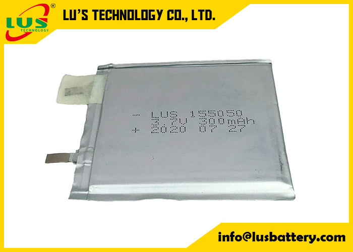 Bateria recarregável de Li-Polymer LP155050 3.7v 300mah Bateria de lítio fina 155050 para cartão inteligente