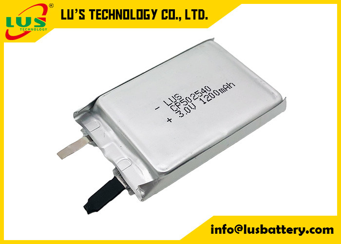 Não recarregável CP502540 Bateria de lítio de película fina 3V 1200mAh CF502540 Bateria de lítio primária de película fina