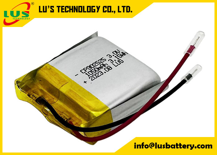 Cp902525 3,0v 1050mah Bateria Soft Limno2 CP952525 3,0V Bateria LiMnO2 Tipo de Célula de Bolsa