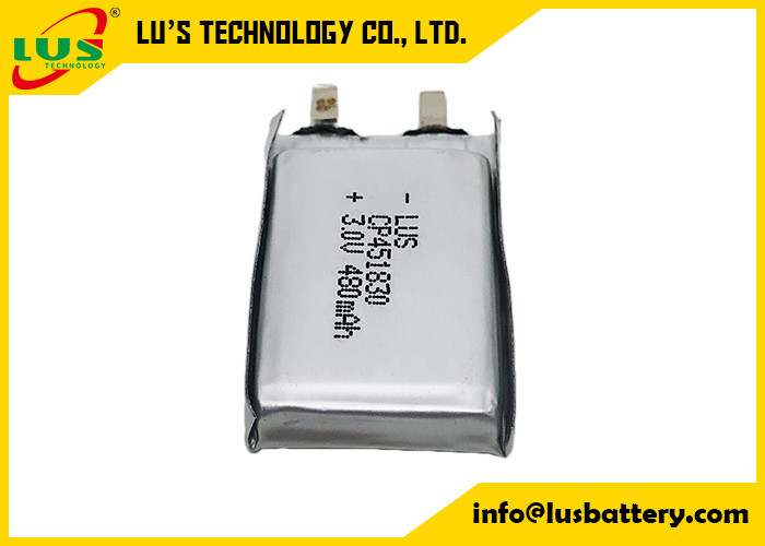 Bateria ultra espessa de 480mAh para massagista Baterias primárias de lítio Baterias 3V Soft Battery 480mAh CP451830 para sistema de chamadas eletrônicas