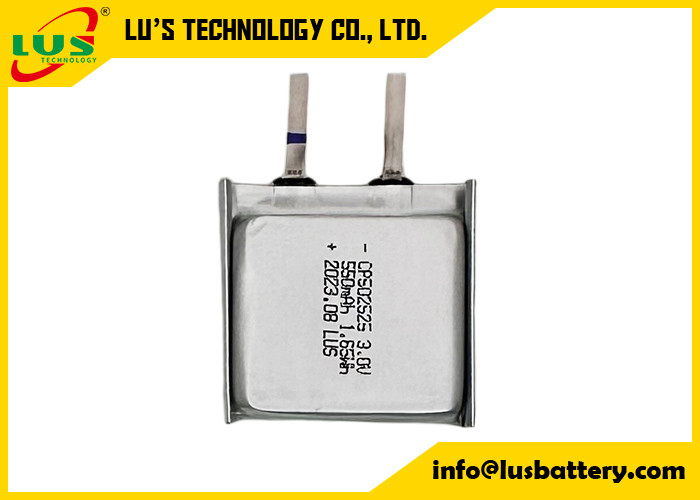 CP502525 3v 550mAh Soft Pack Battery para Sensores IOT CP502520 LiMnO2 Thin Cell 3.0V Thin Flexible Battery