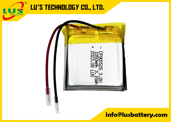 CP902525 Dióxido de lítio e manganês 3V Bateria de bolsa 3.0v 1050mah CP1002525 Baterias finas não recarregáveis