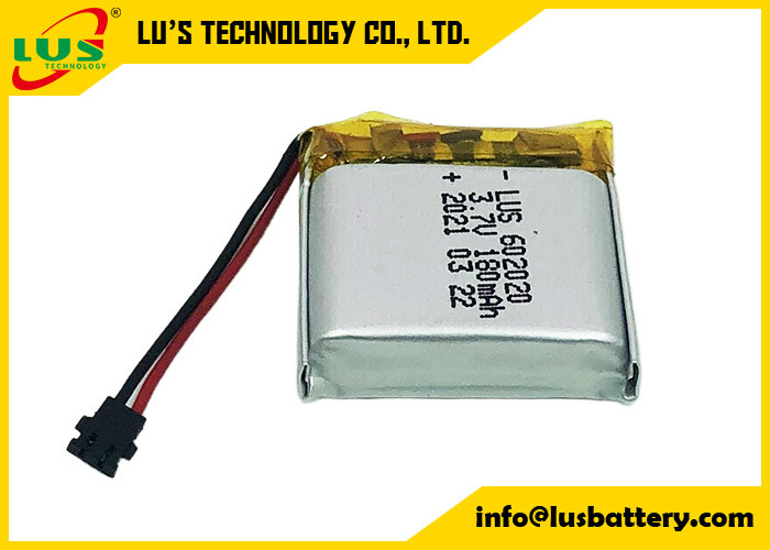3.7V 180mAh Lipo Polymer Bateria recarregável de iões de lítio LP602020 062020 180mAh 3.7V Li Polymer Baterias