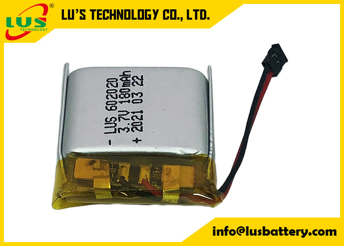 3.7V 180mAh Lipo Polymer Bateria recarregável de iões de lítio LP602020 062020 180mAh 3.7V Li Polymer Baterias